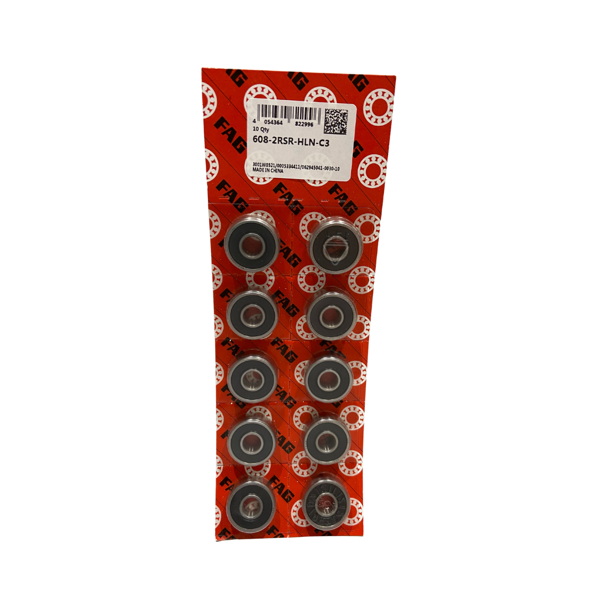 608-2RS-C3 - Kit com 10 rolamentos de Skate