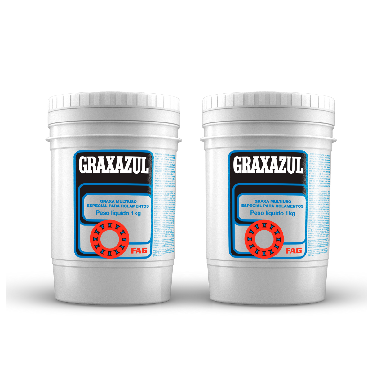 Kit com 2 latas de graxa azul para rolamentos 01kg - FAG