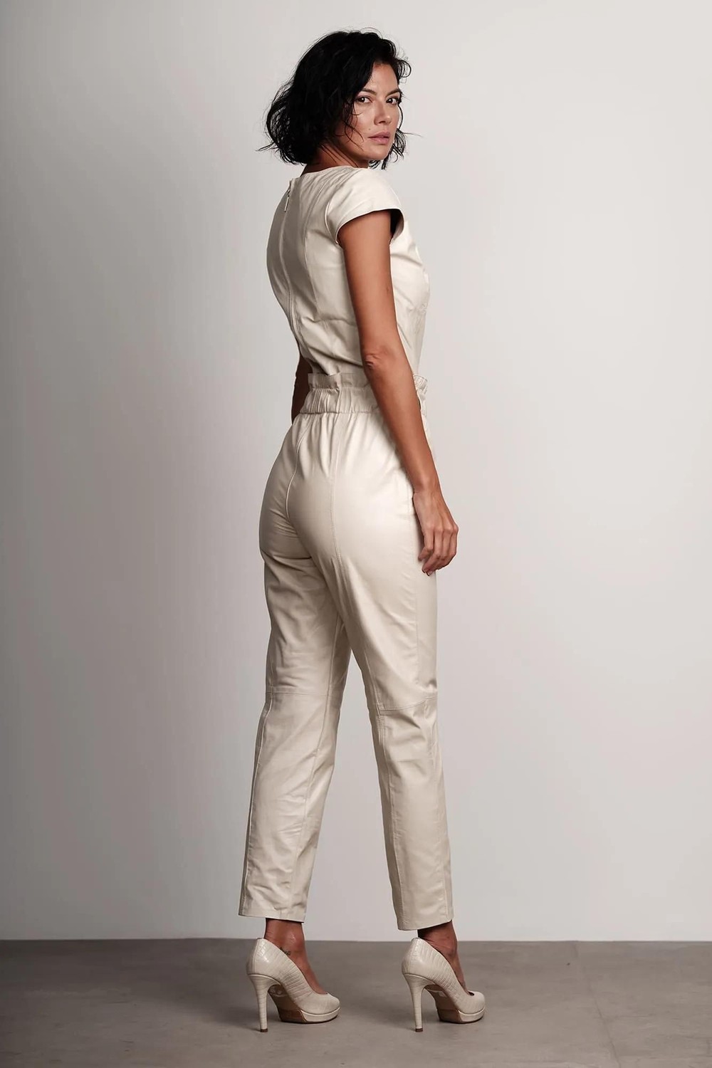 Cropped Off White Couro Nadia