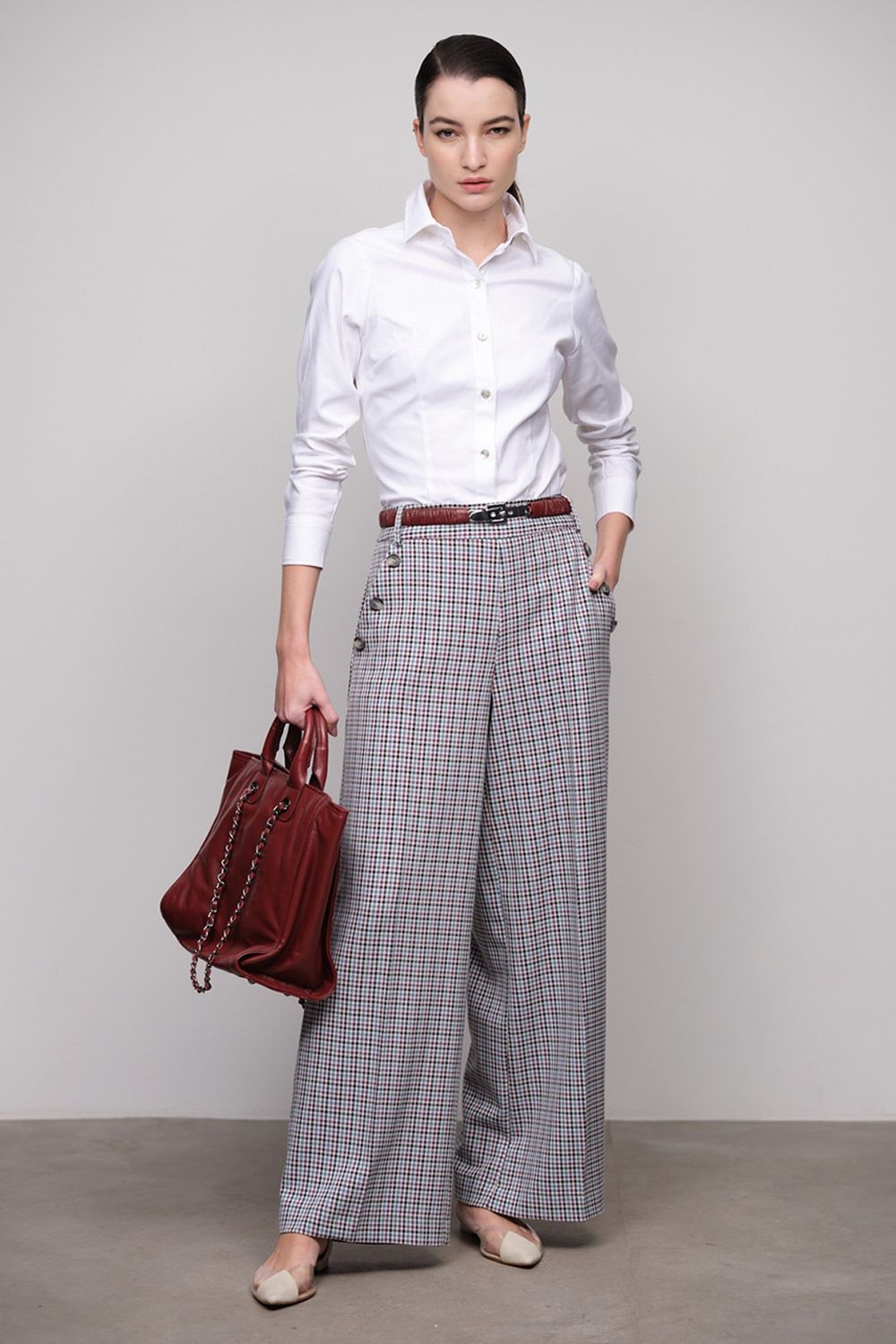 Camisa Tricoline Violet Branca
