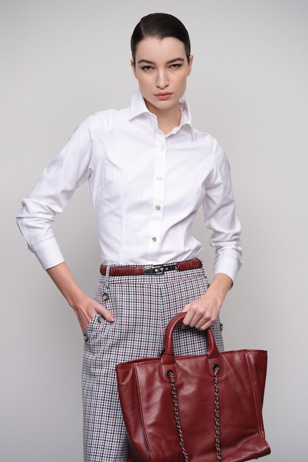 Camisa Tricoline Violet Branca