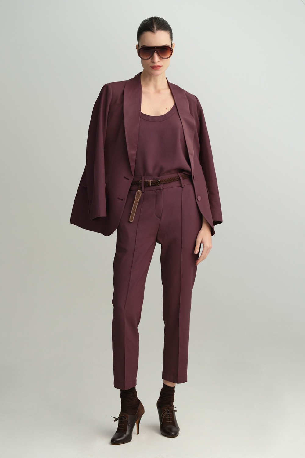 Blazer Crepe Patou Grape Fabiana