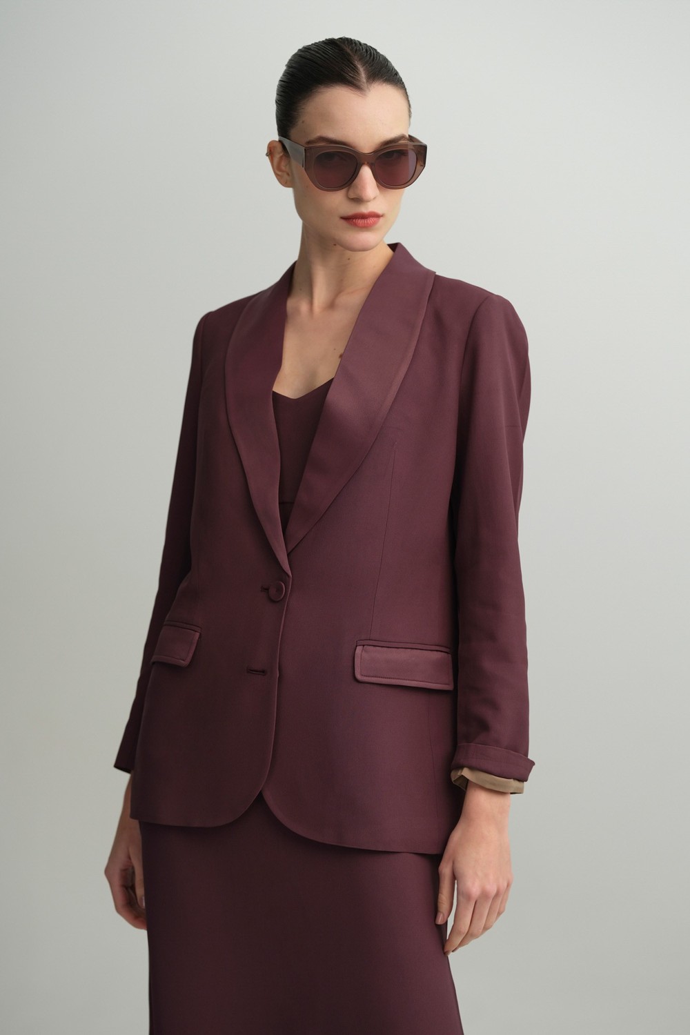 Blazer Crepe Patou Grape Fabiana