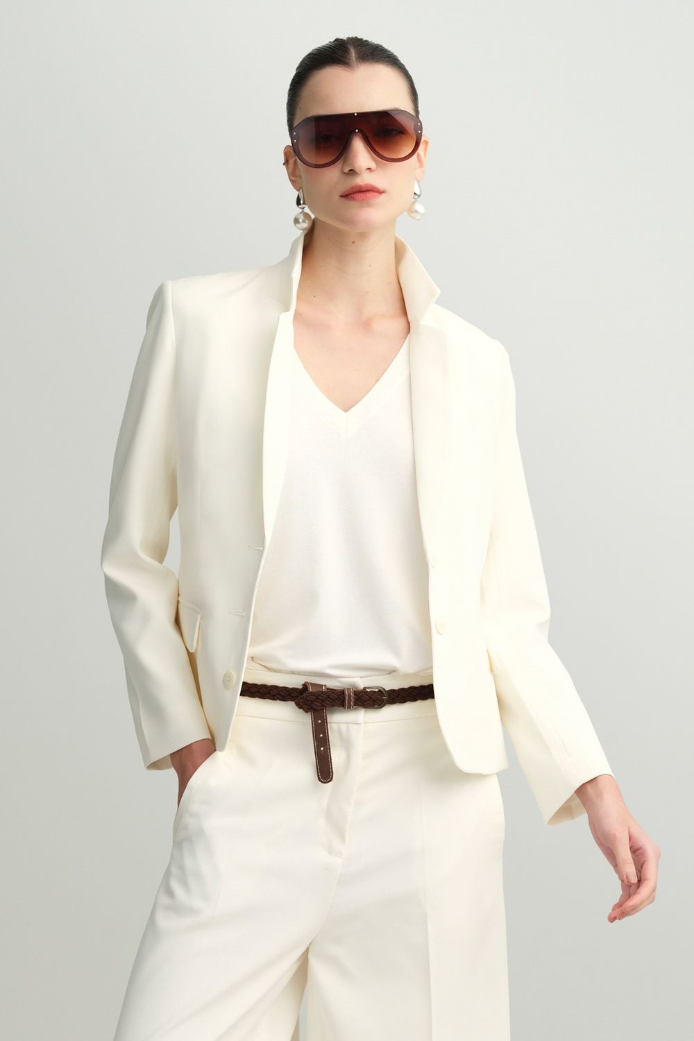 Blazer Crepe Off White Vivian CB 