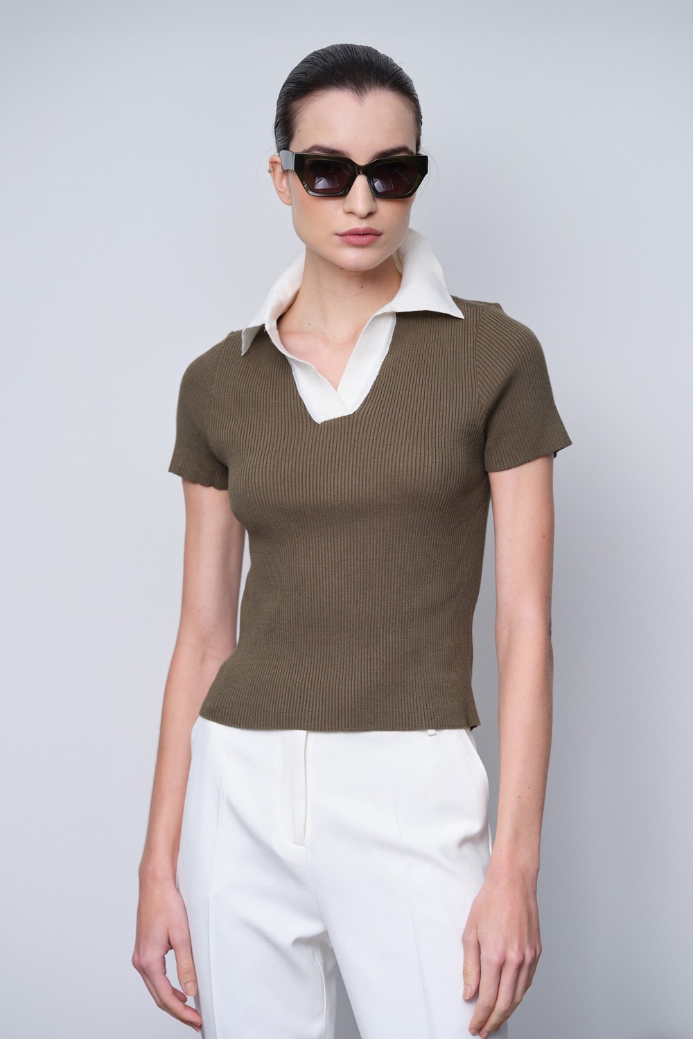 Blusa Polo Verde Militar Marcela