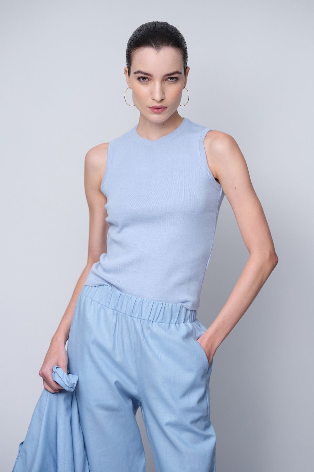 Conjunto Linho Azul Claro Vivian