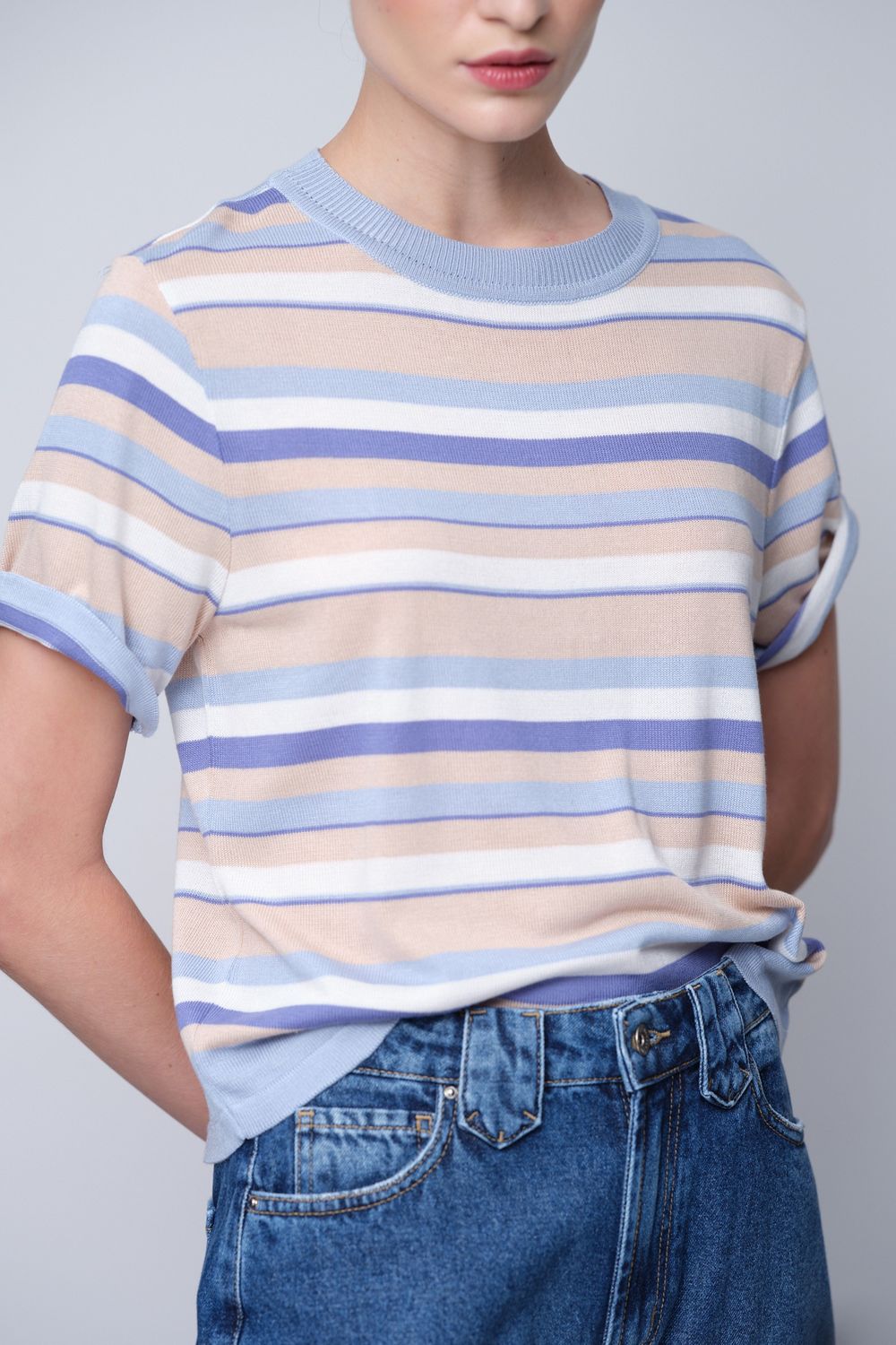 Blusa Trico Listrada Leticia