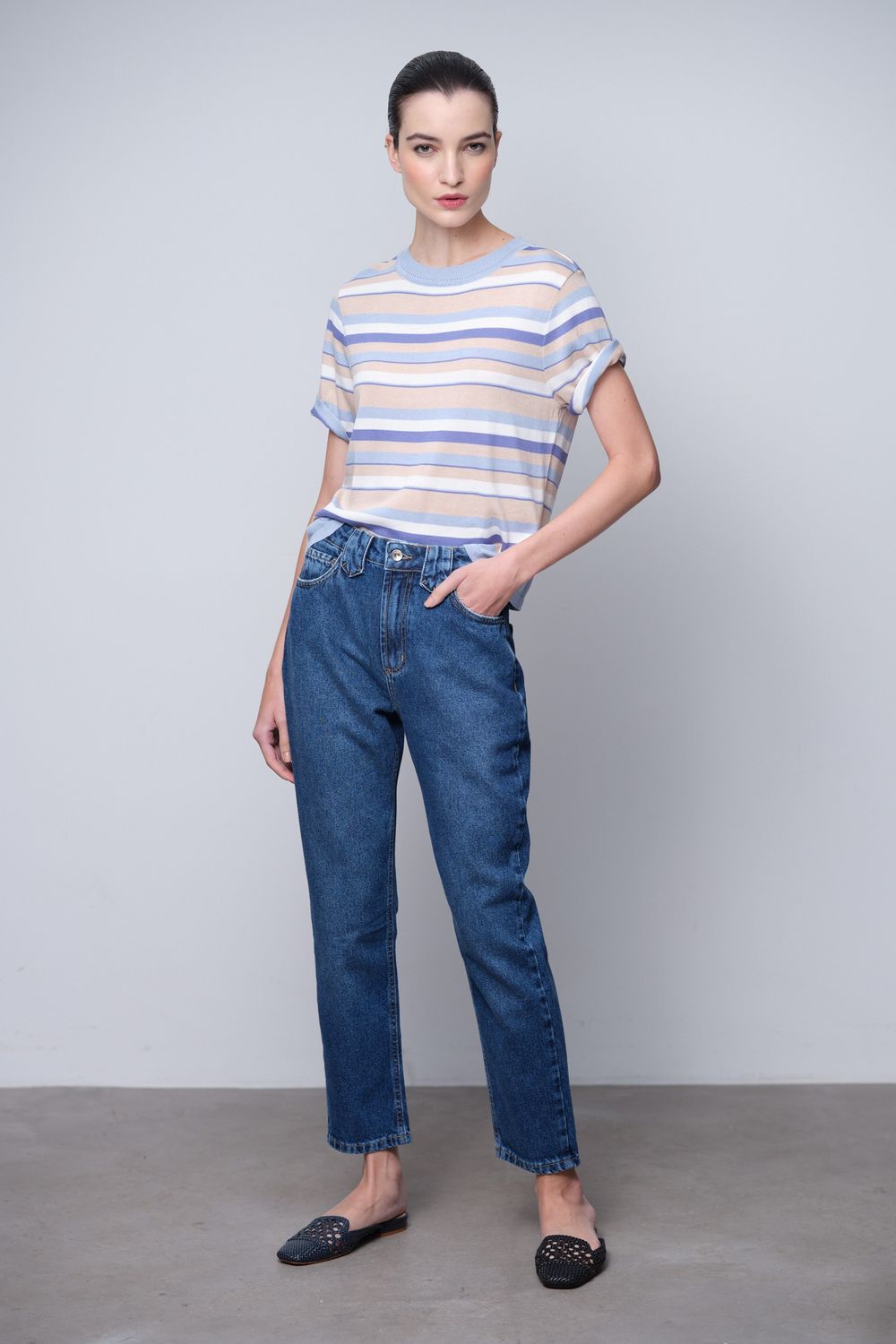 Blusa Trico Listrada Leticia