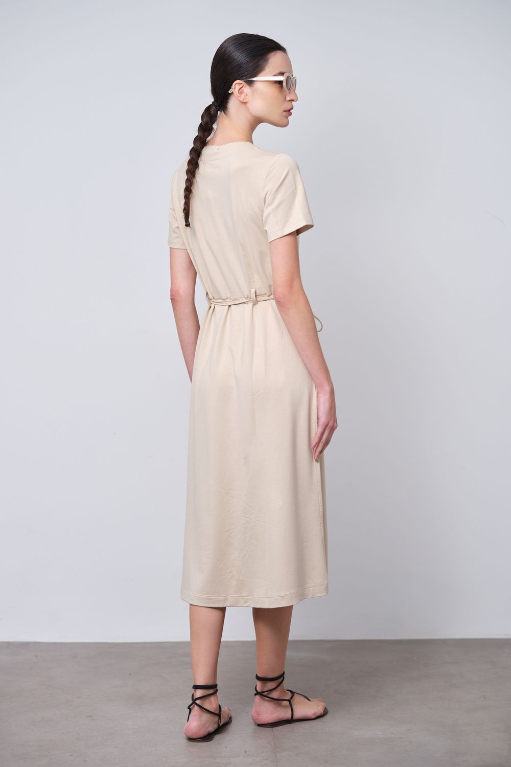 Vestido Moletinho Bege Sheila