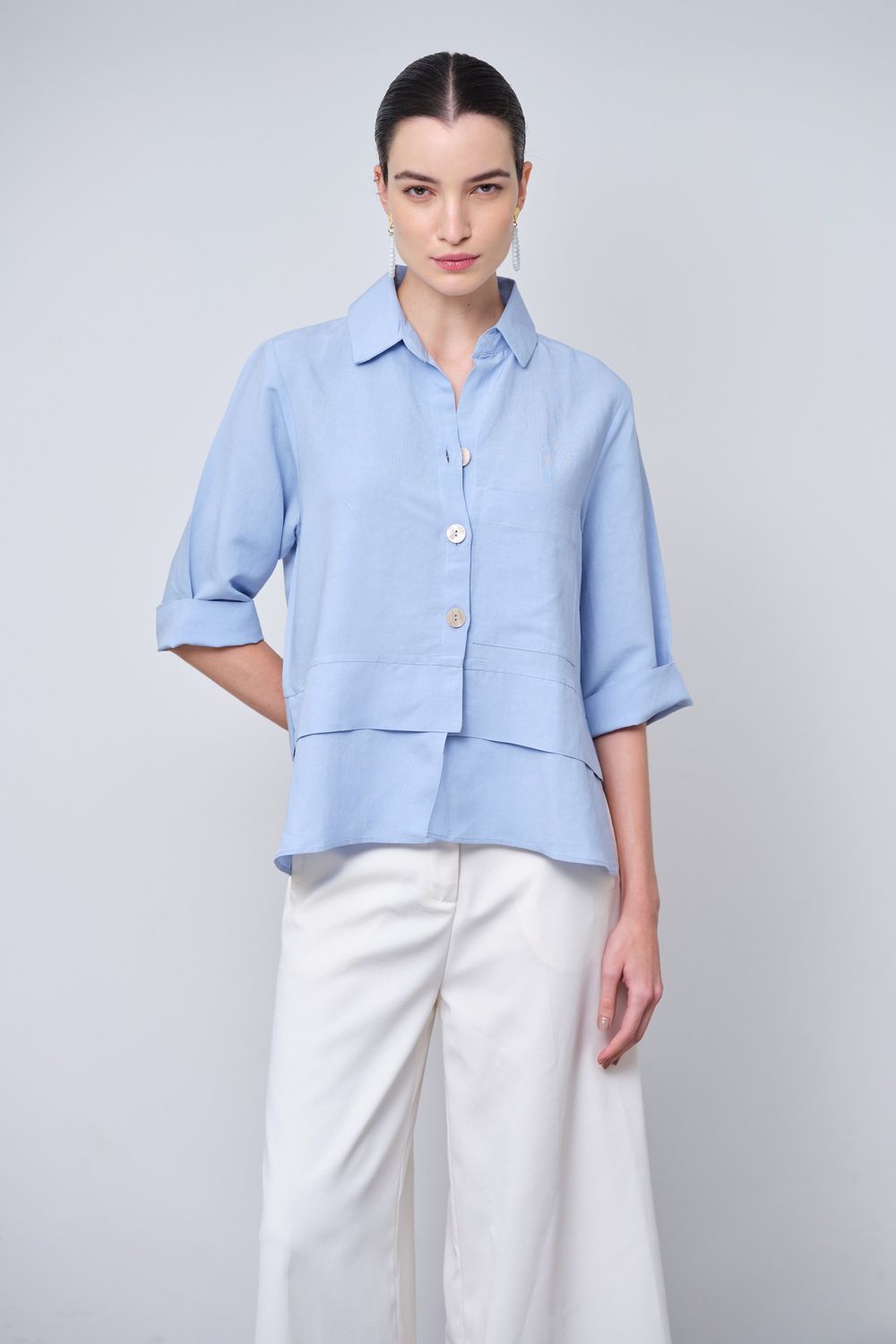 Camisa Linho Azul Claro Julieta