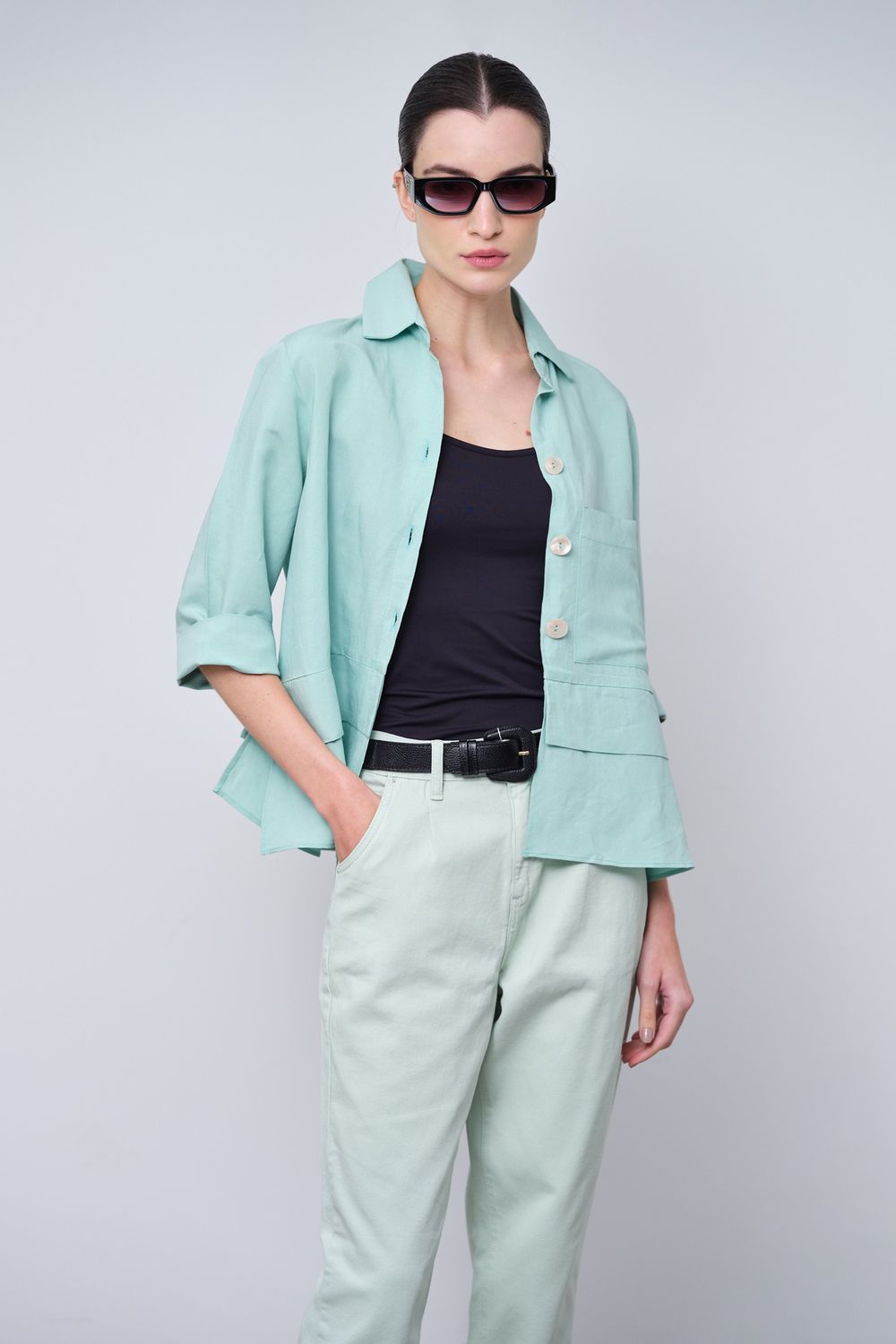 Camisa Linho Verde Julieta