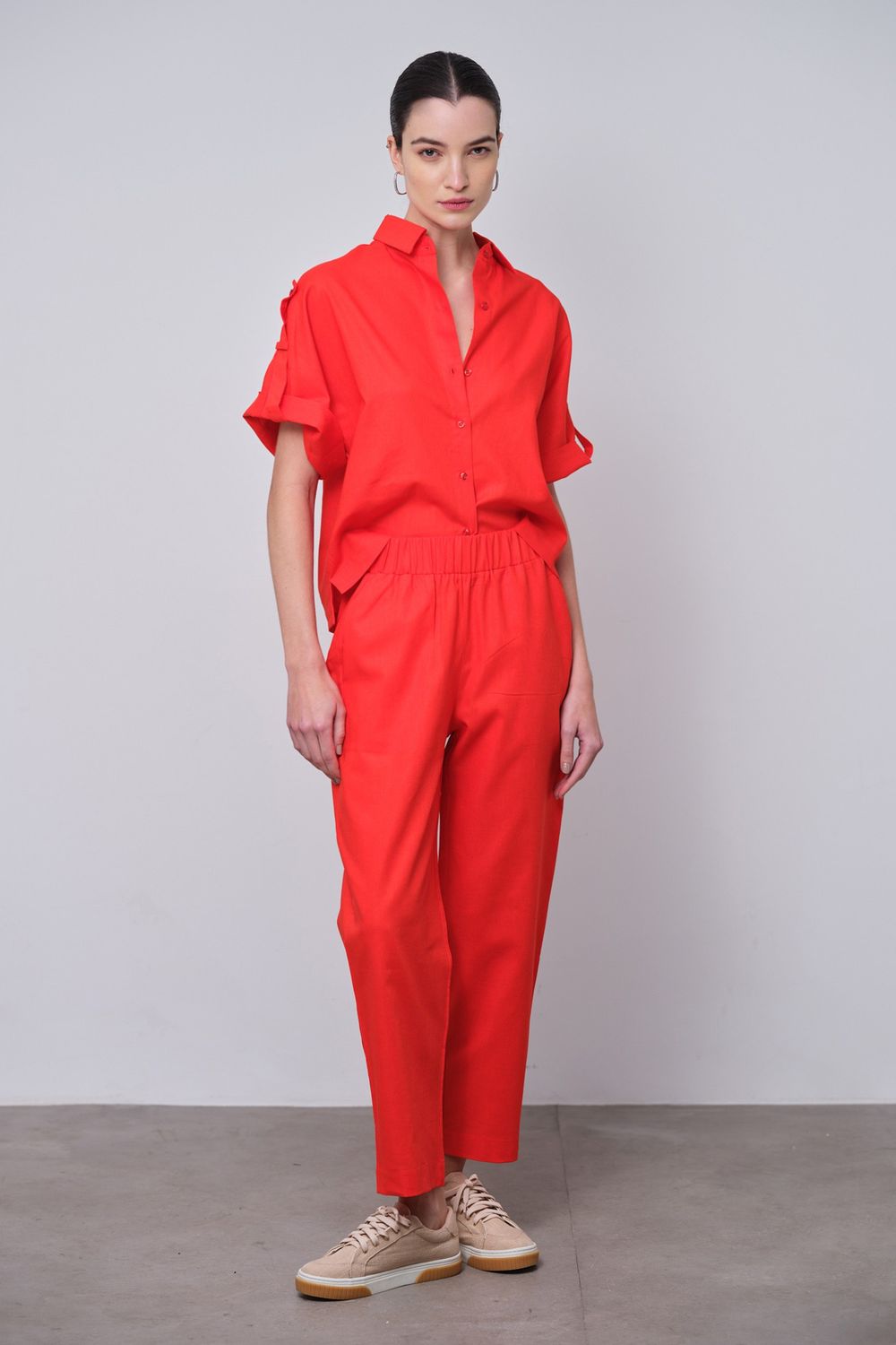 Conjunto Linho Tomate Vivian