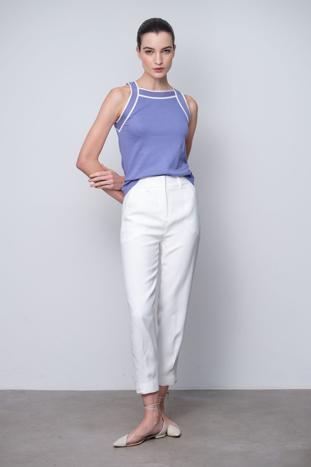Calça Crepe Off White Viviana