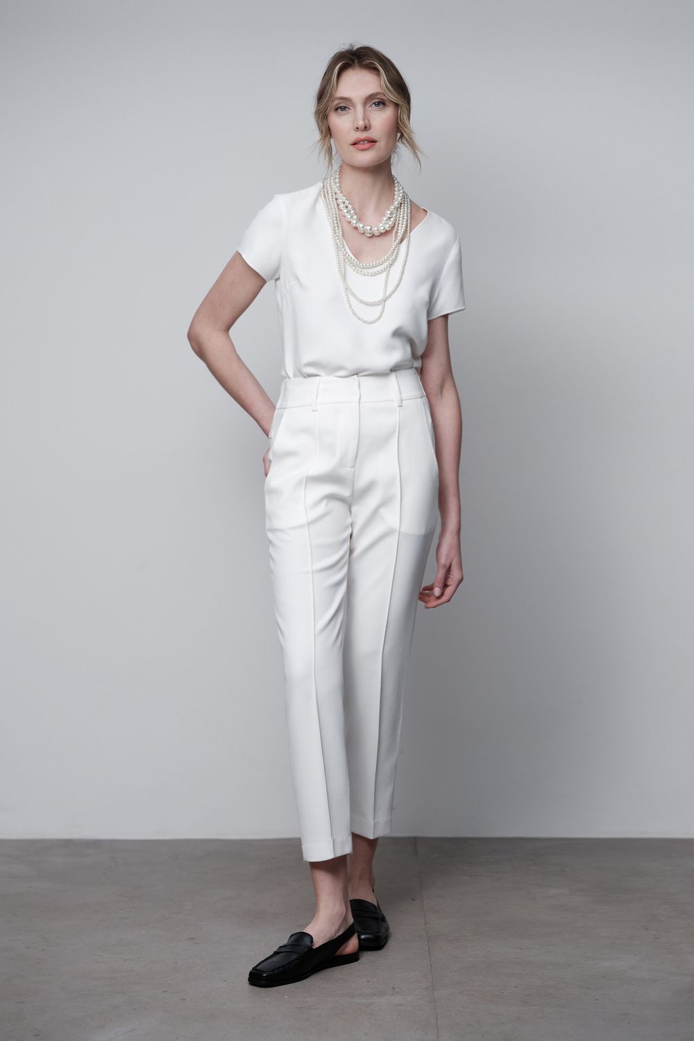 Blusa Crepe Patou Off White Simone