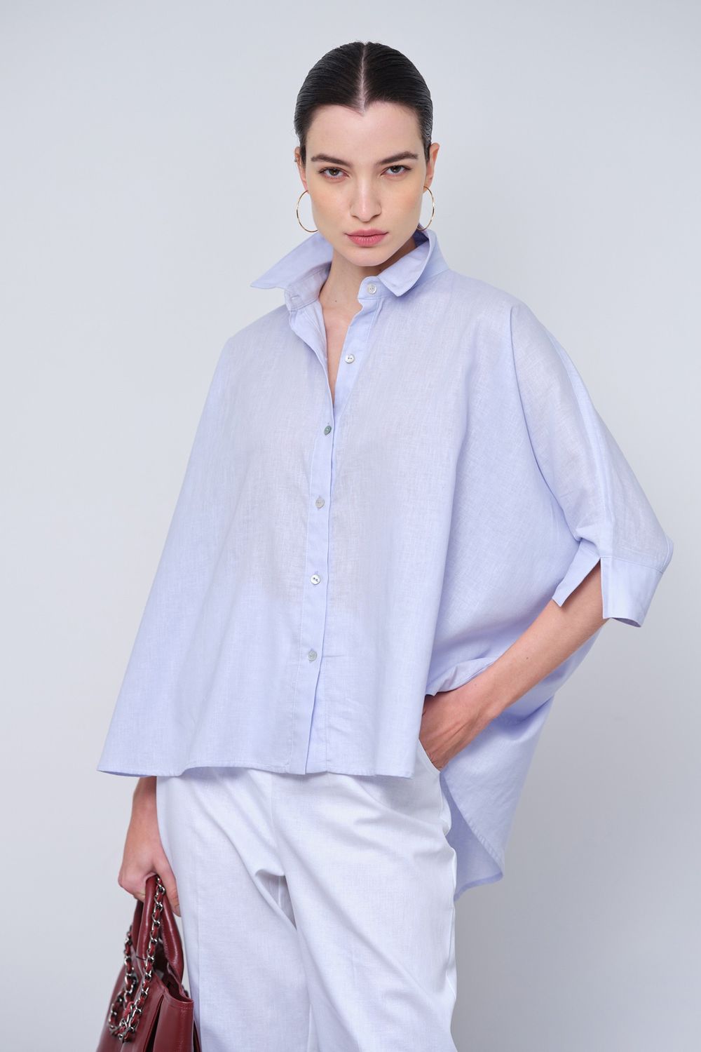 Camisa Linho Azul Vanusa 1 CB 