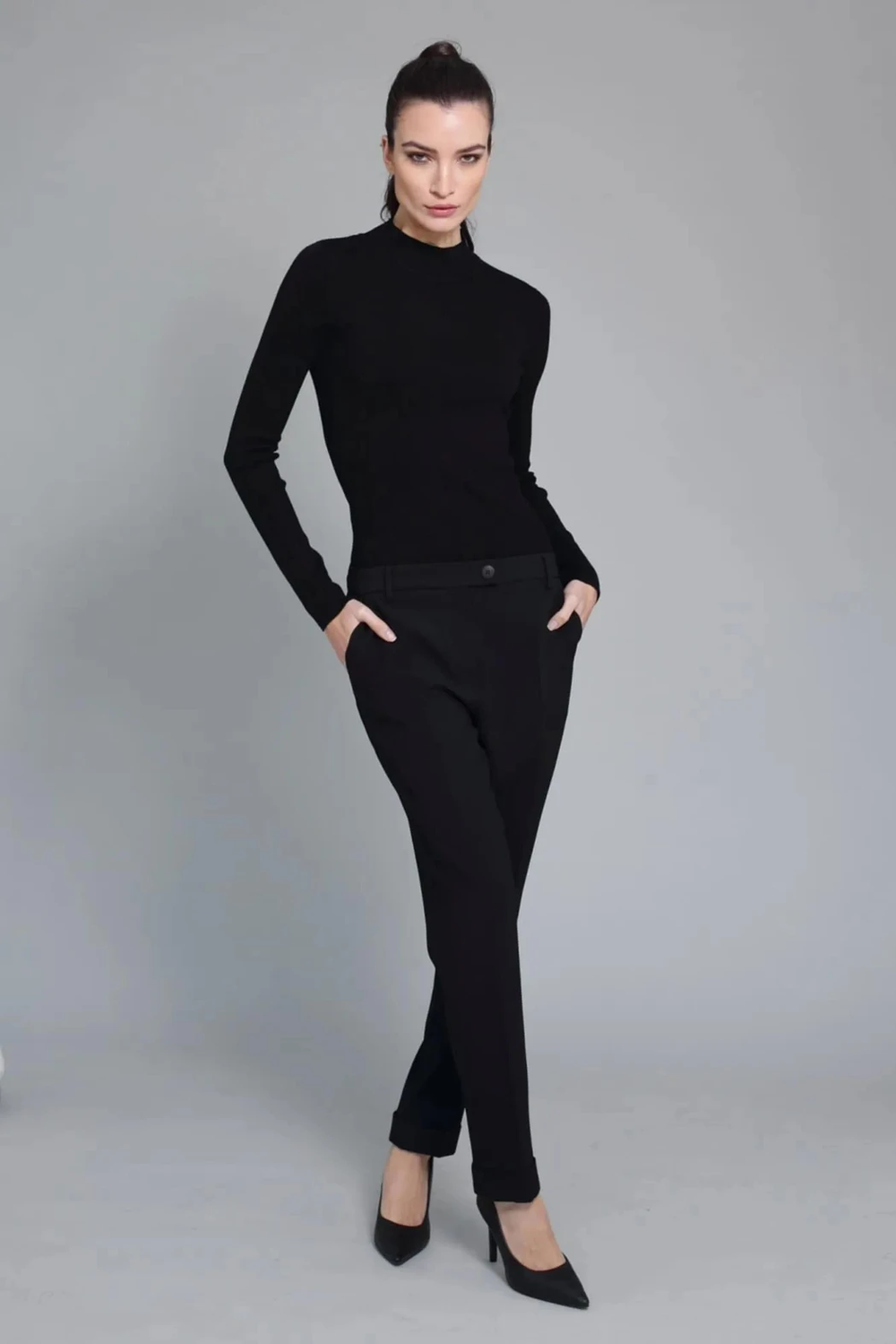 Calça Crepe Preto Fabia  CB