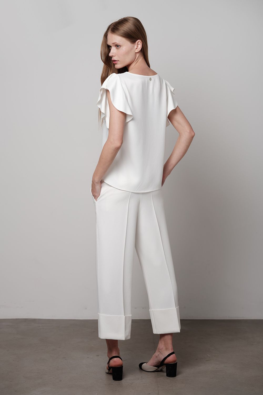 Blusa Crepe Acetinado Off White Alicia
