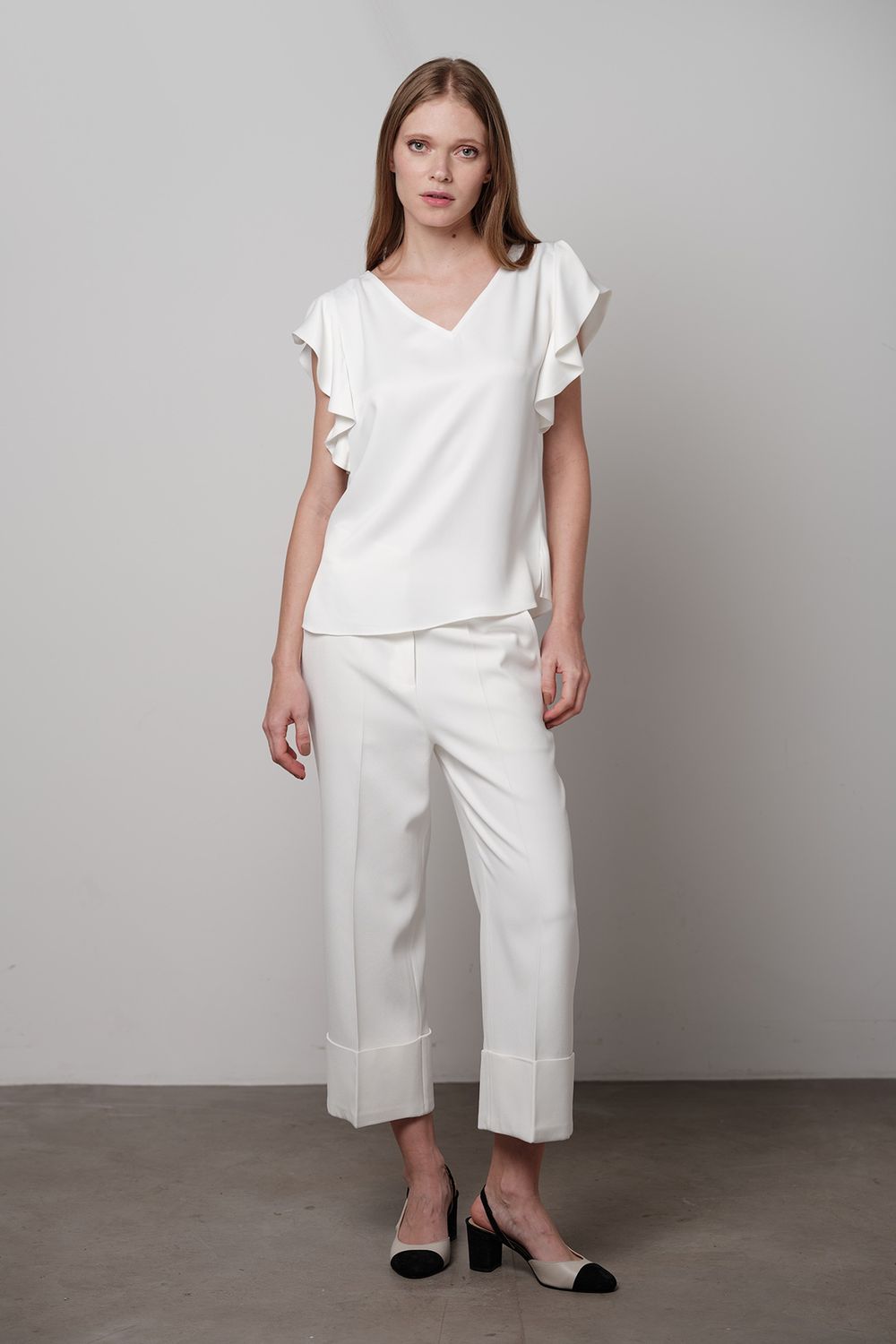 Blusa Crepe Acetinado Off White Alicia