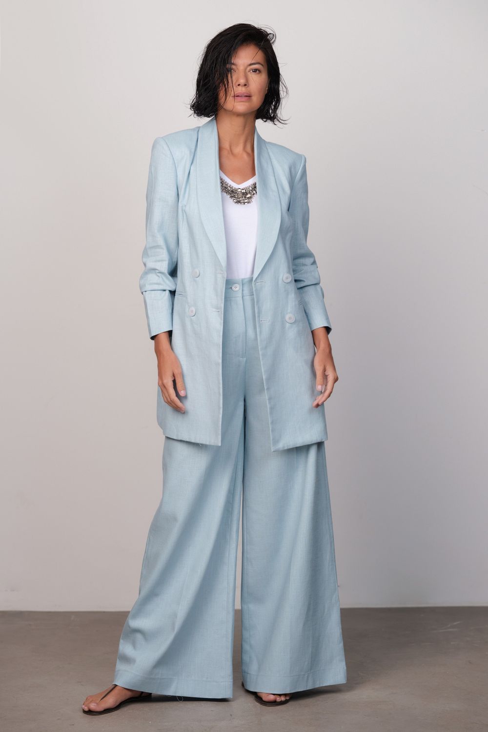 Calça Viscolinho Azul Betina