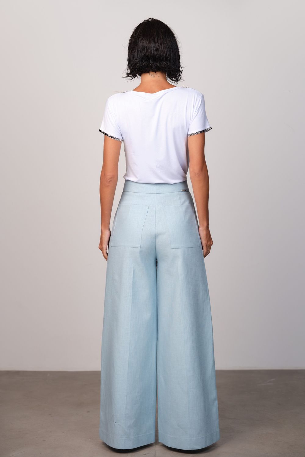 Calça Viscolinho Azul Betina