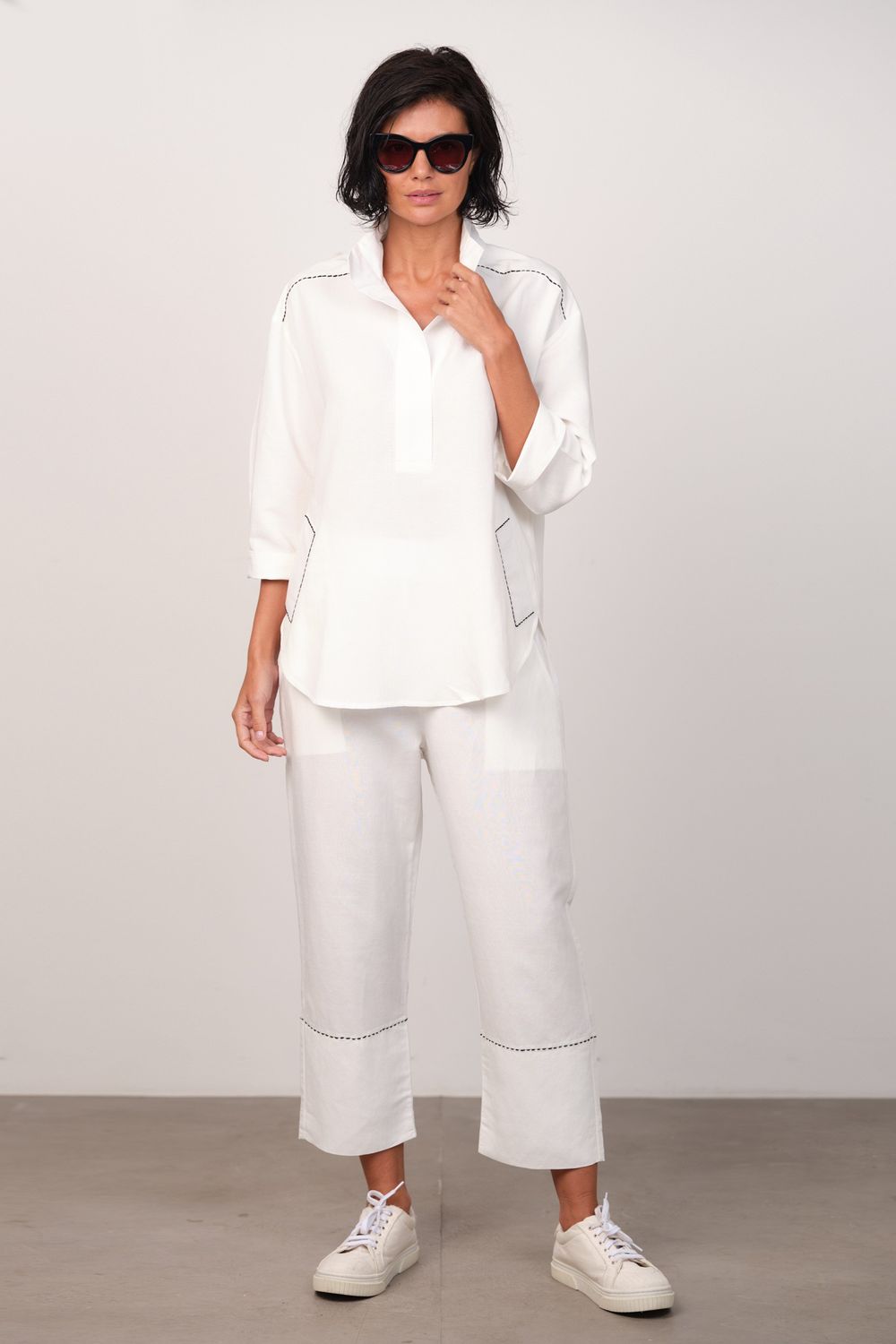 Conjunto Pesponto Bordado Antonieta