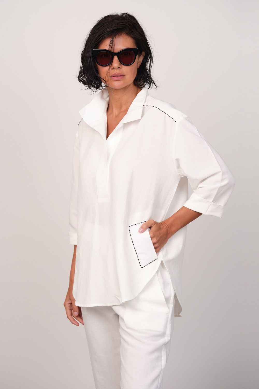 Conjunto Pesponto Bordado Antonieta