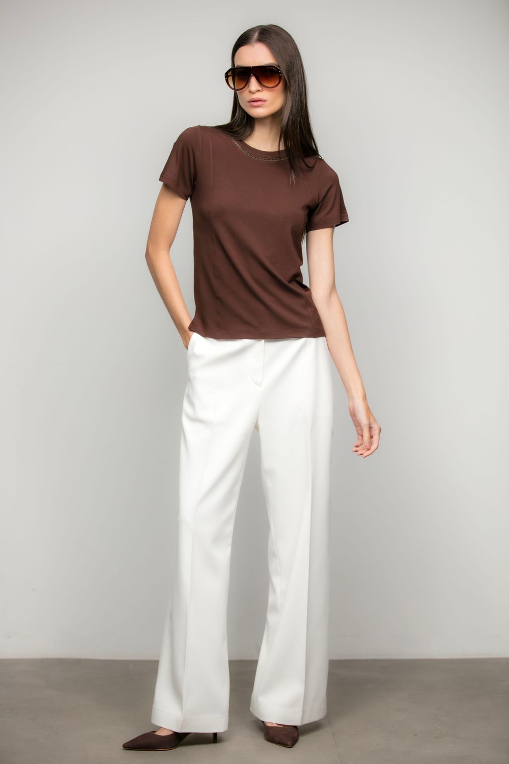 Blusa Malha Café Madalena