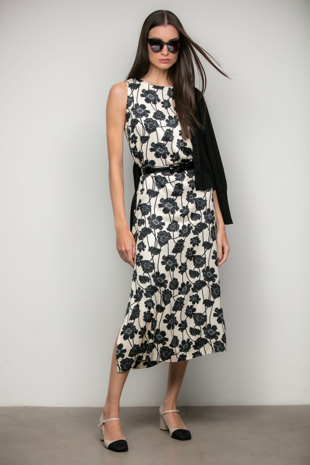Vestido Cetim Estampado Aurora