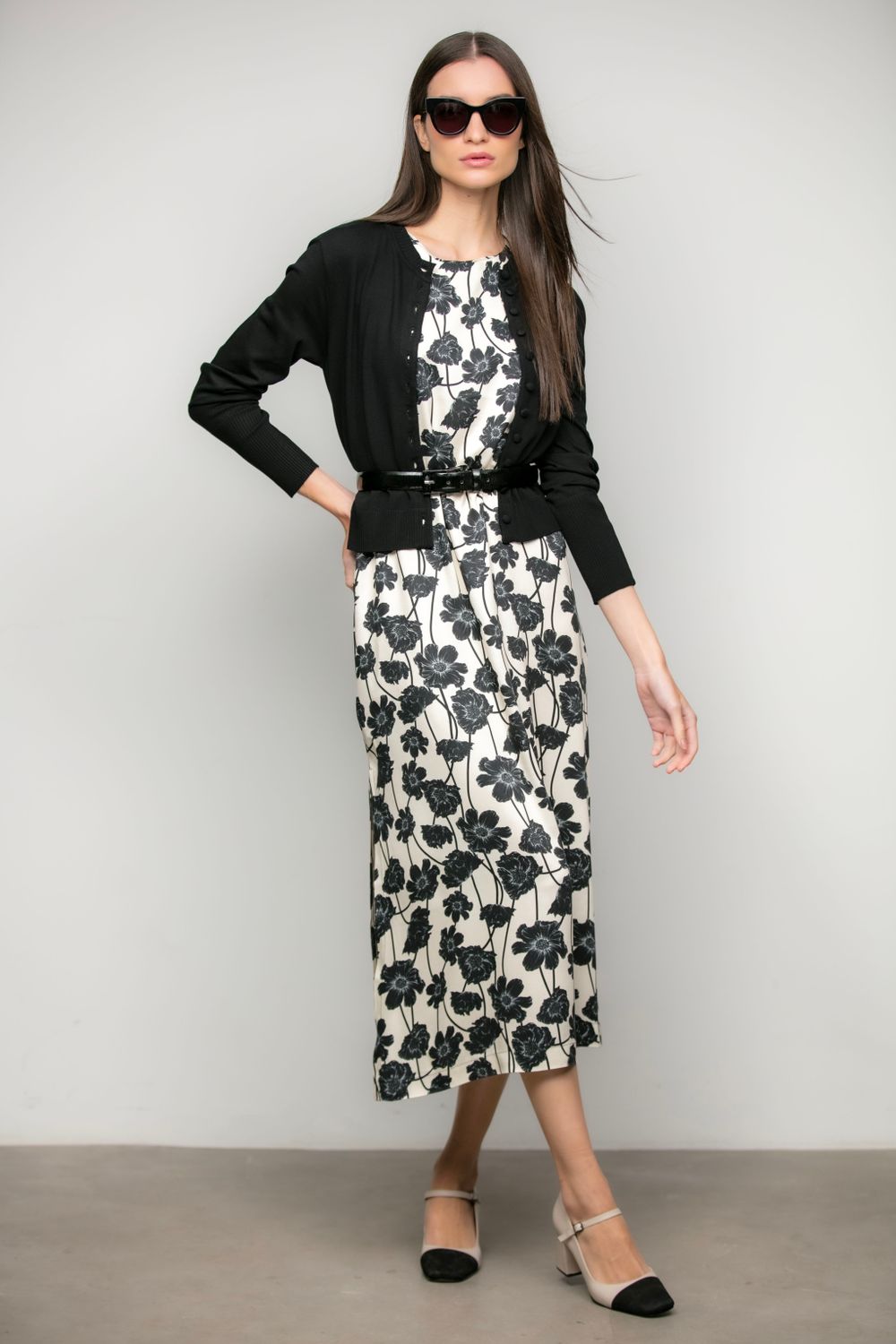 Vestido Cetim Estampado Aurora