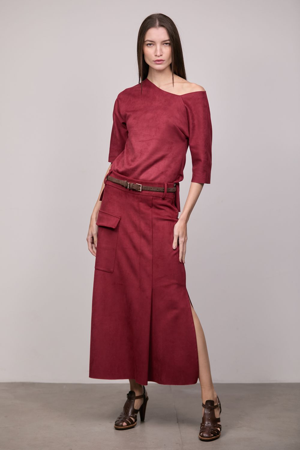 Blusa Suede Vinho Melissa 