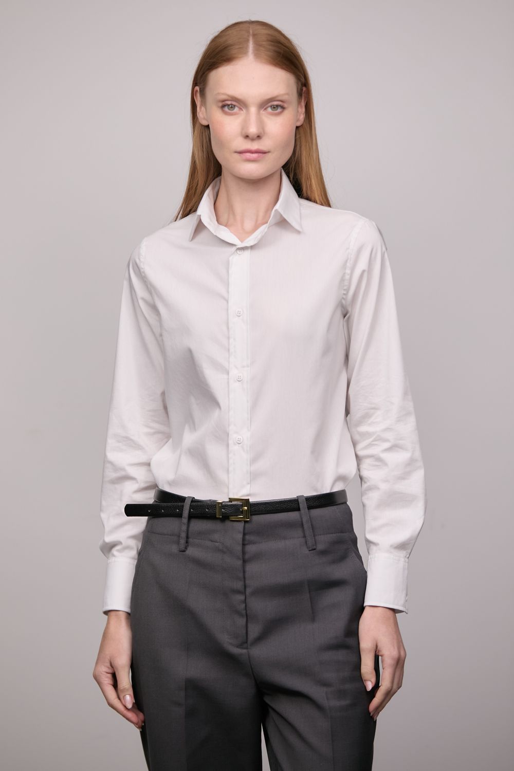 Camisa Slim Tricoline Branca Carlota CB