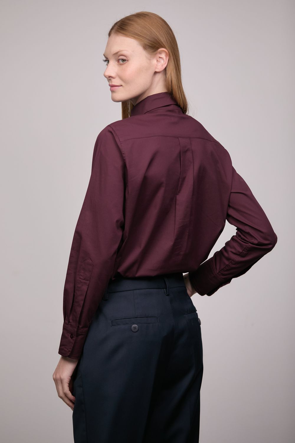 Camisa Slim Tricoline Vinho Carlota CB