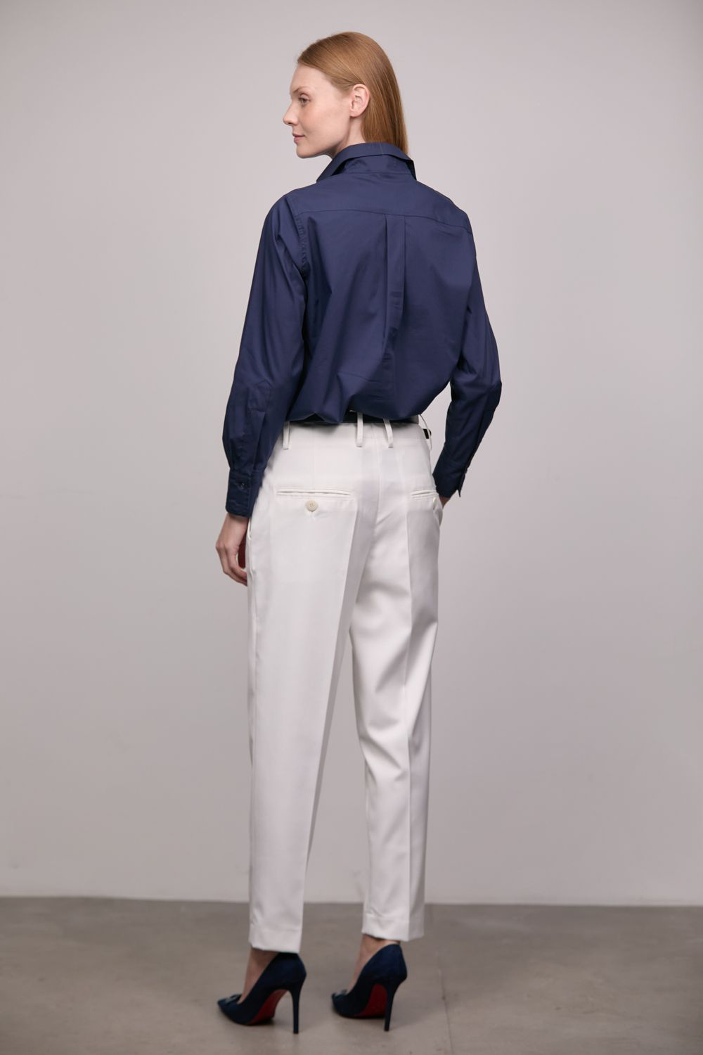 Camisa Slim Tricoline Marinho Carlota CB