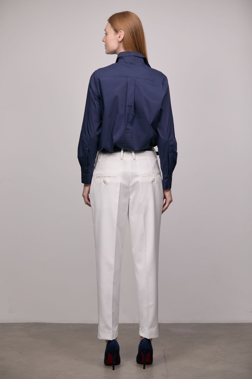 Camisa Slim Tricoline Marinho Carlota CB
