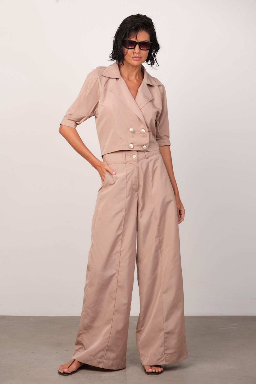 Calça Nylon Caqui Lulu