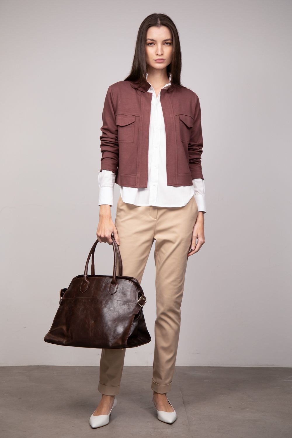Bolsa Shopper Couro Café Lais