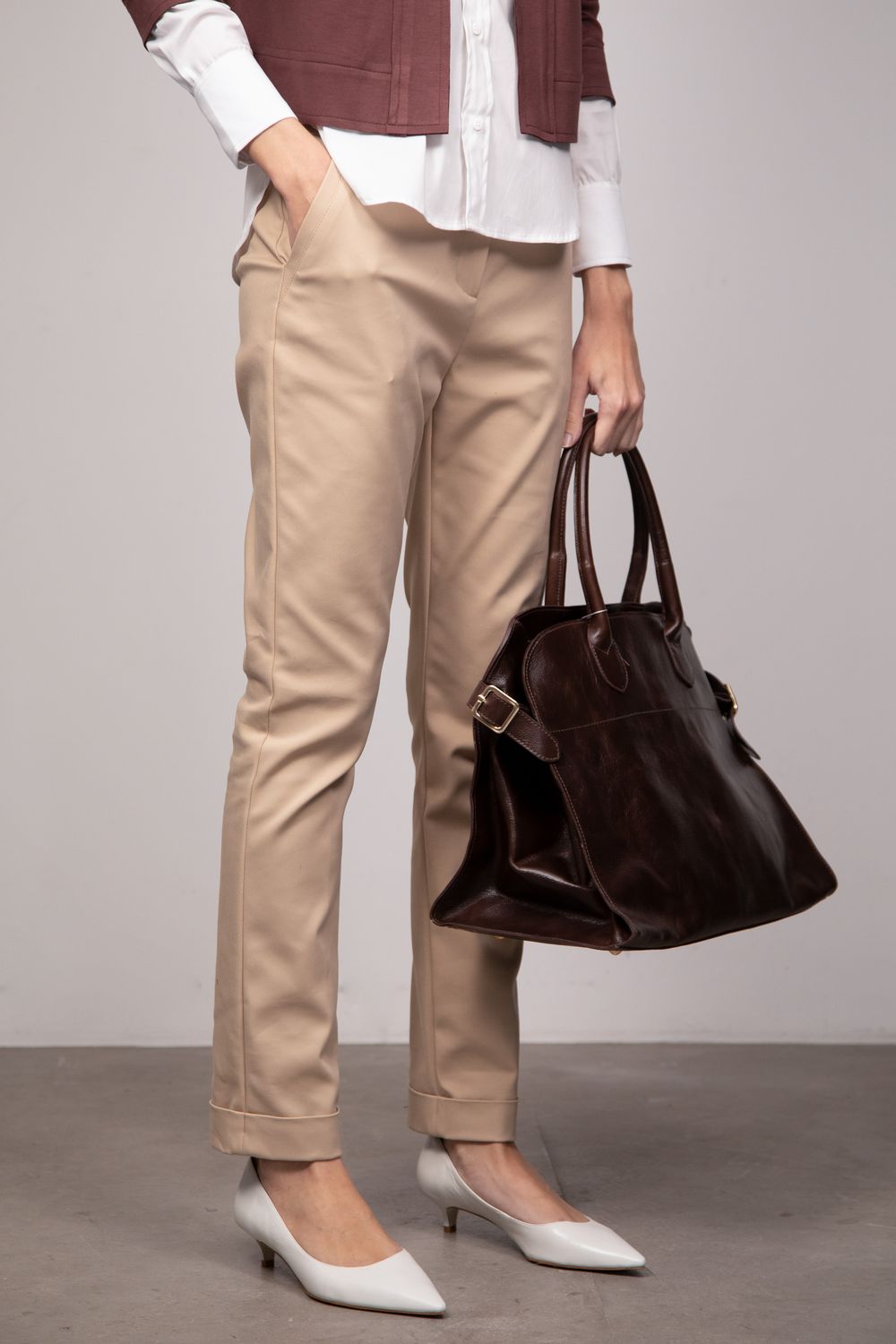 Bolsa Shopper Couro Café Lais