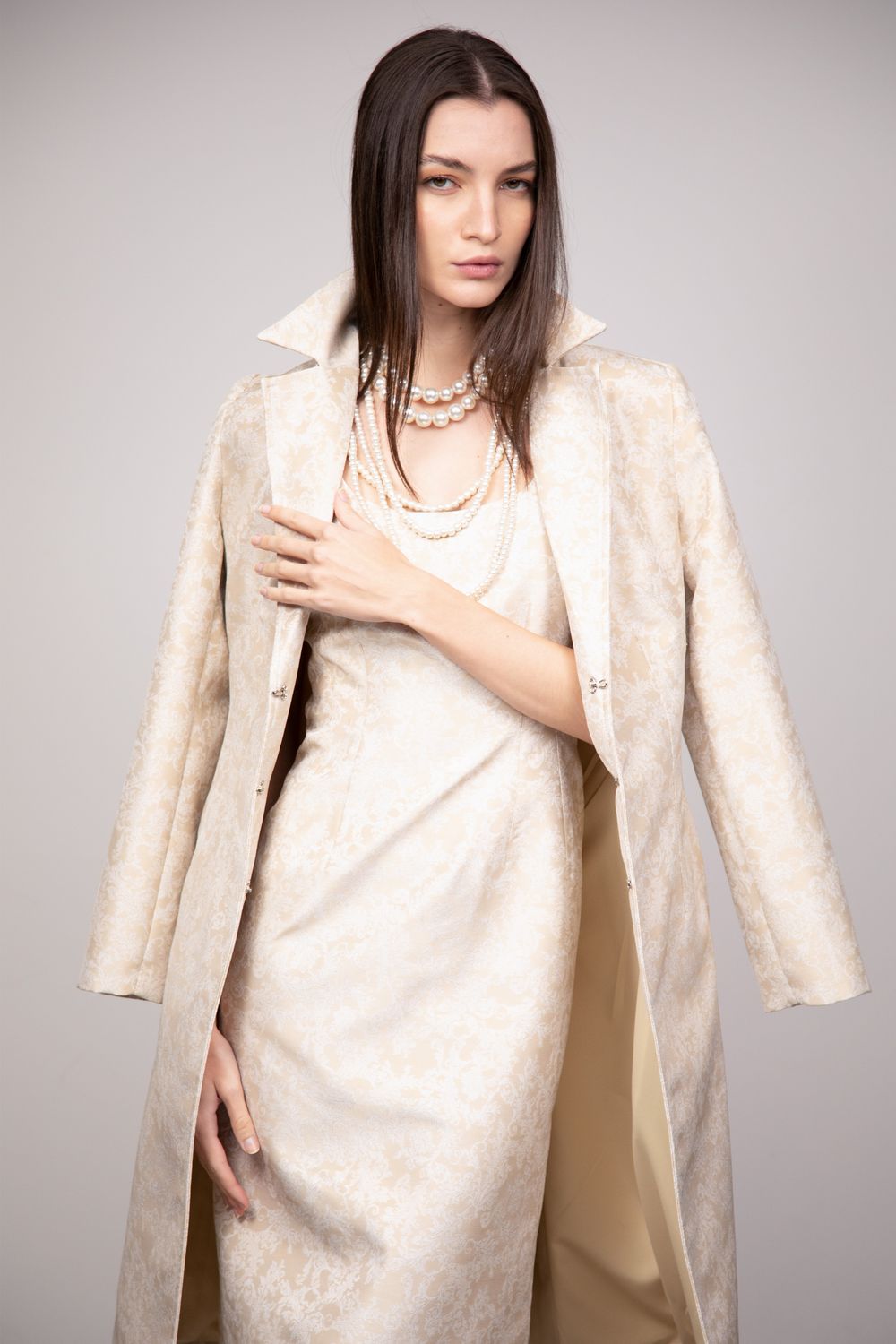 Casaco Jacquard Dourado Rebeca