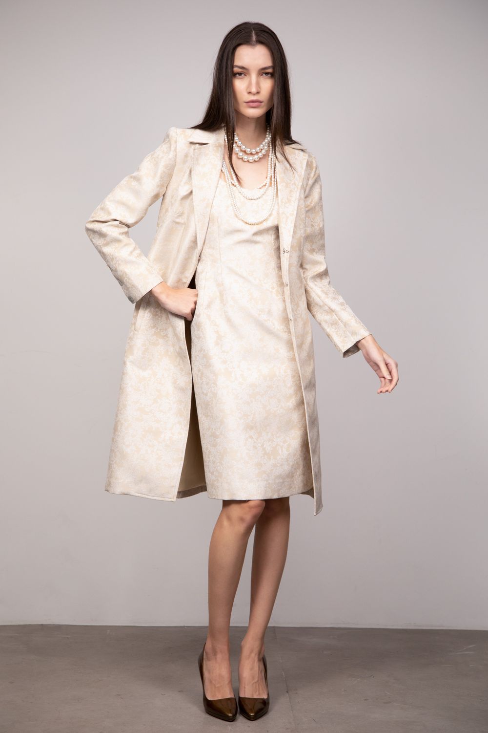 Casaco Jacquard Dourado Rebeca