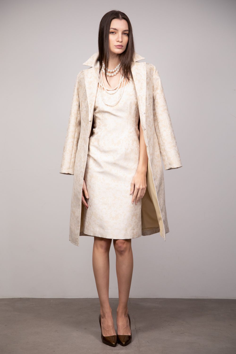 Casaco Jacquard Dourado Rebeca