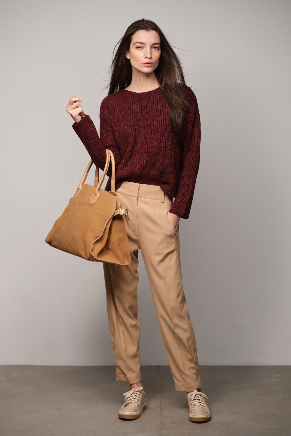 Bolsa Shopper Camurça Bege Milena