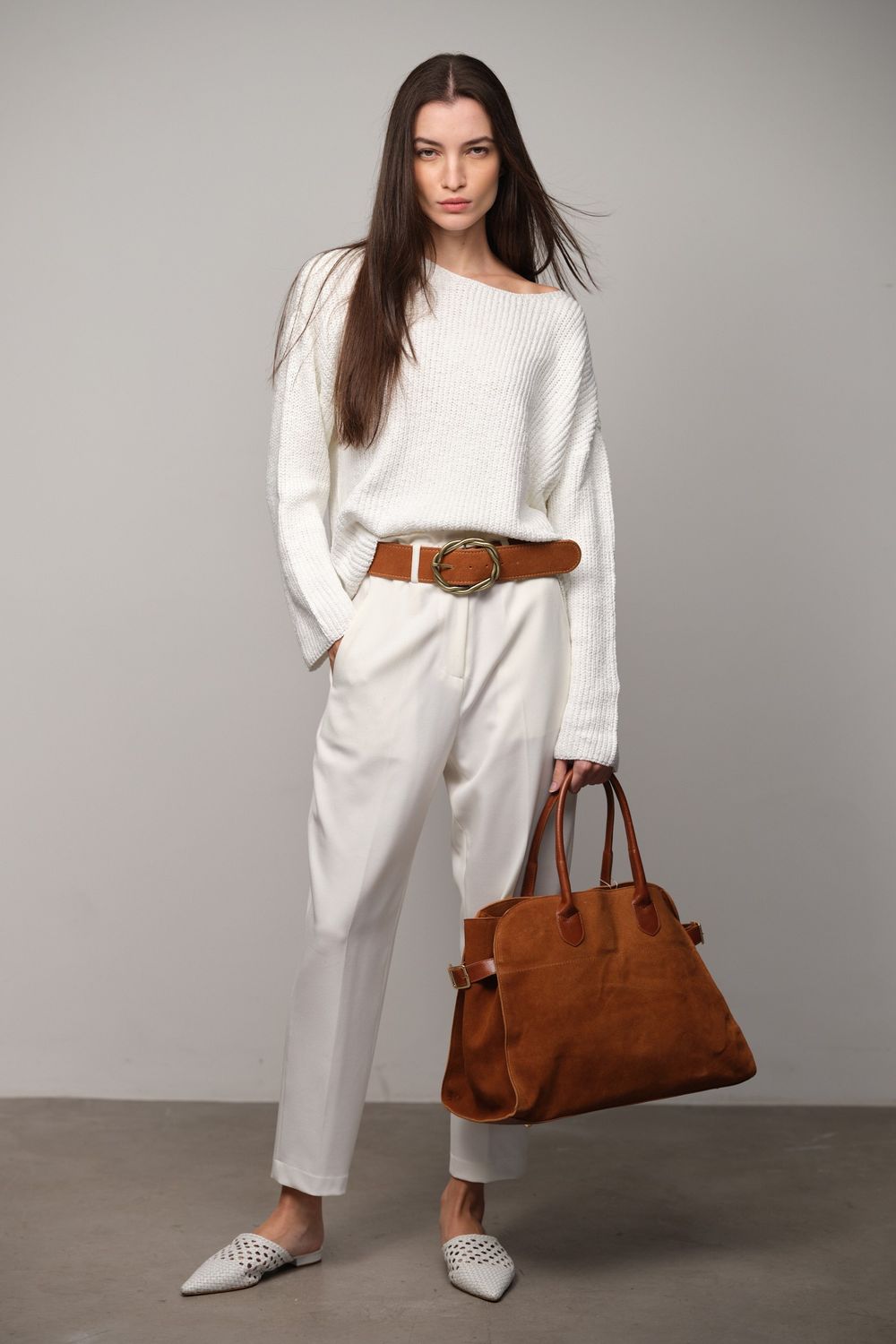 Bolsa Shopper Camurça Camel Milena