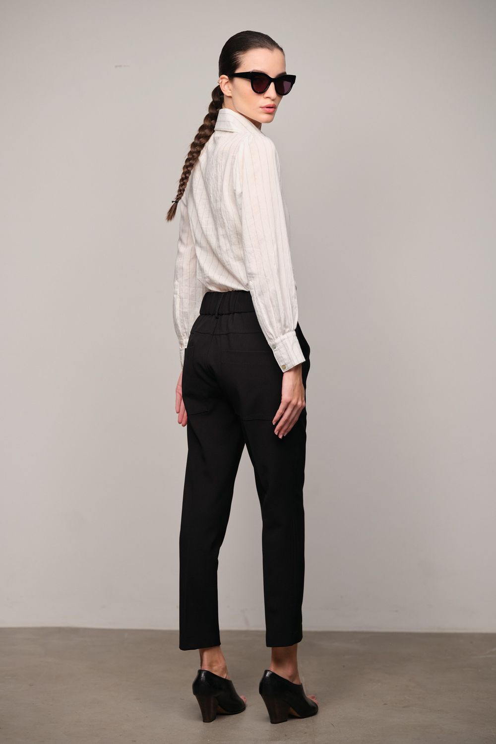 Camisa Risca de Giz  Fio Tinto com Viscose  Zoe