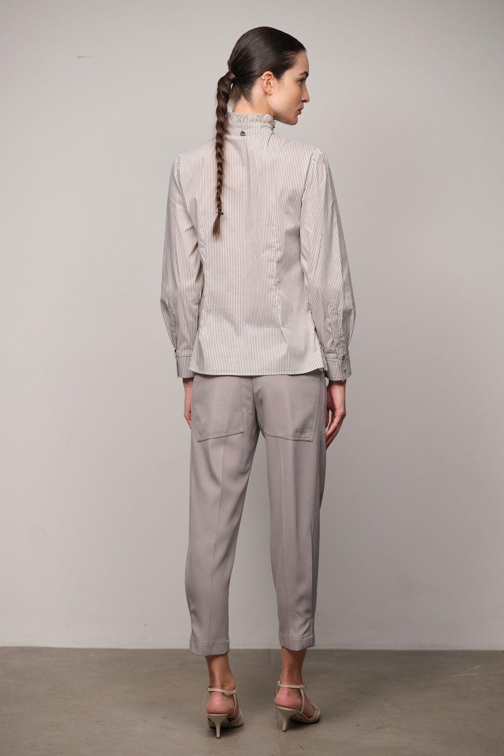 Camisa Listrada Cinza Joana