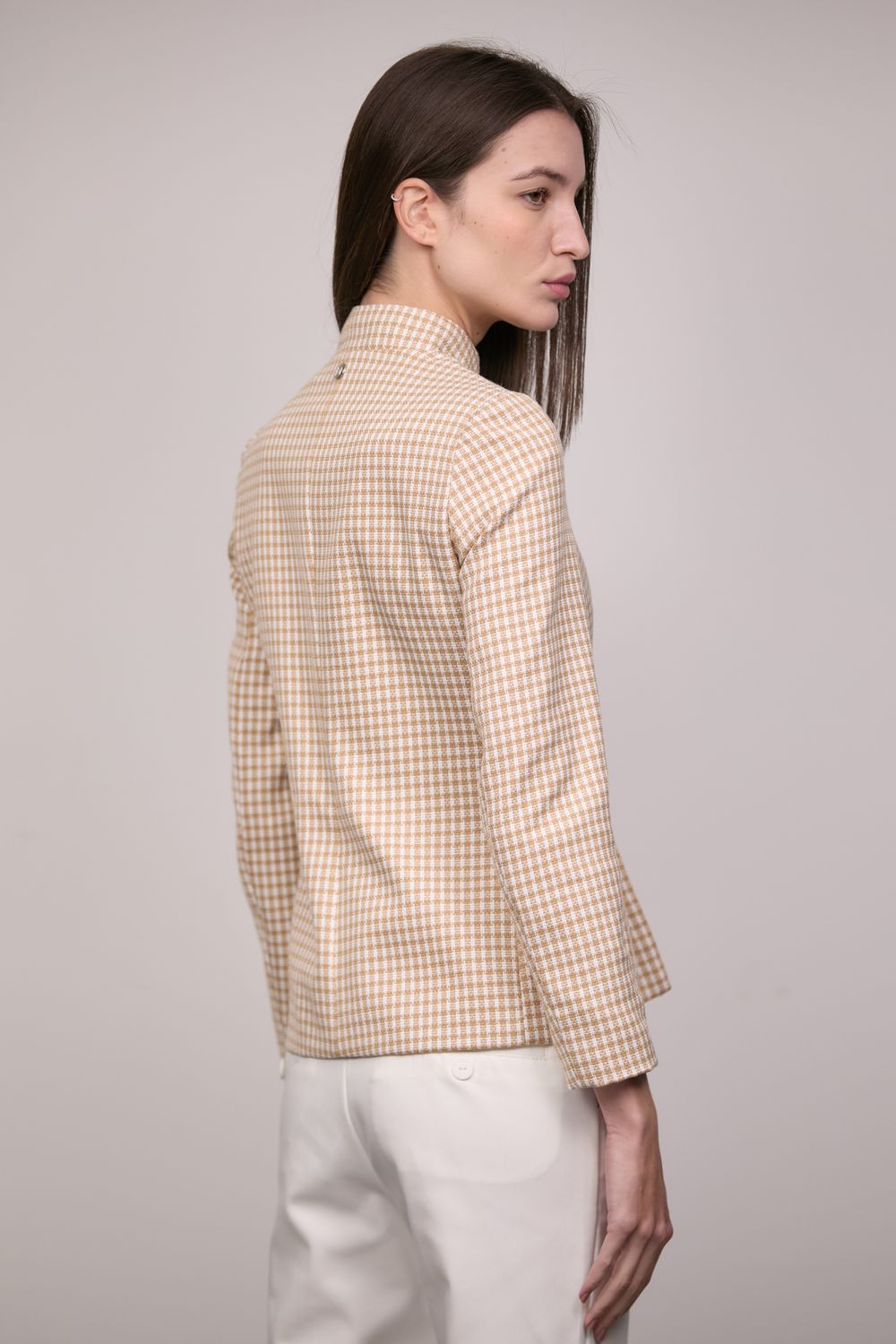 Blazer Xadrez Bege Luiza 