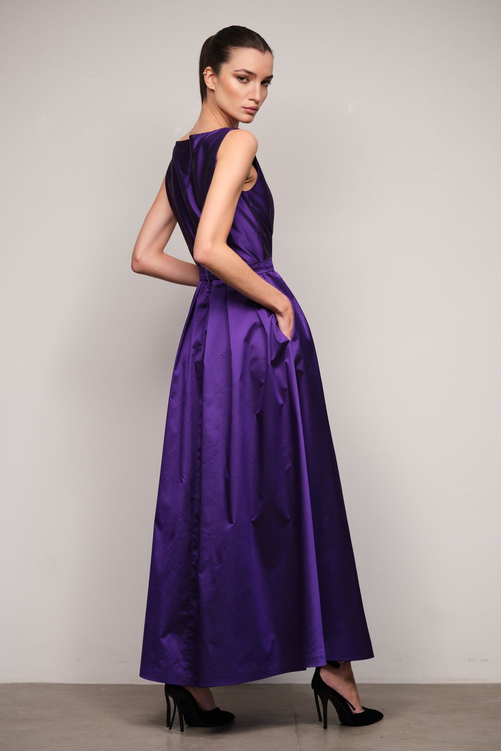 Vestido Longo de Tafetá Ametista Luiza