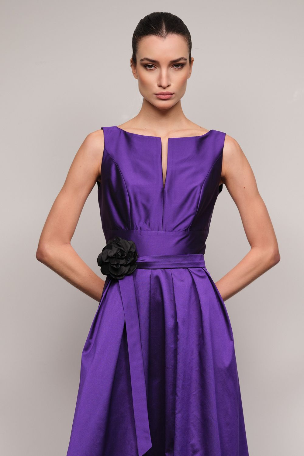 Vestido Longo de Tafetá Ametista Luiza