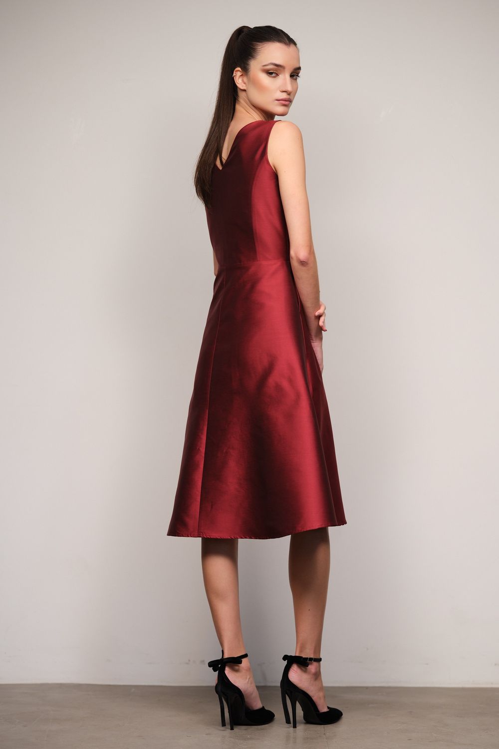 Vestido Zibeline Marsala Betina