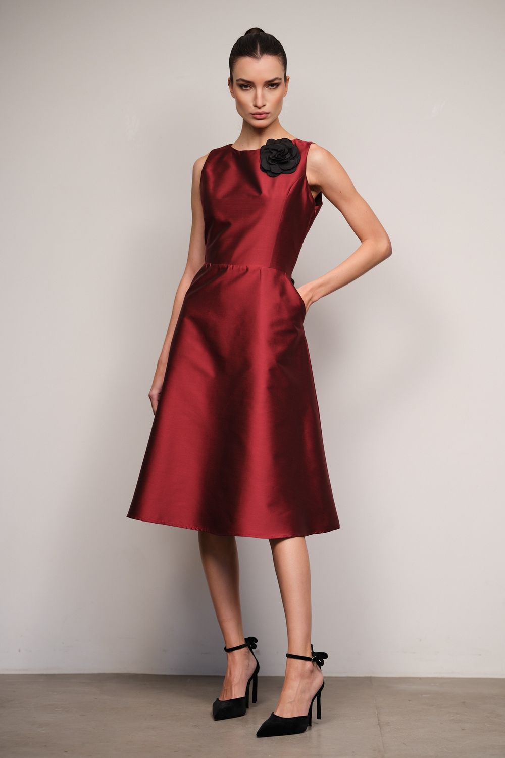 Vestido Zibeline Marsala Betina