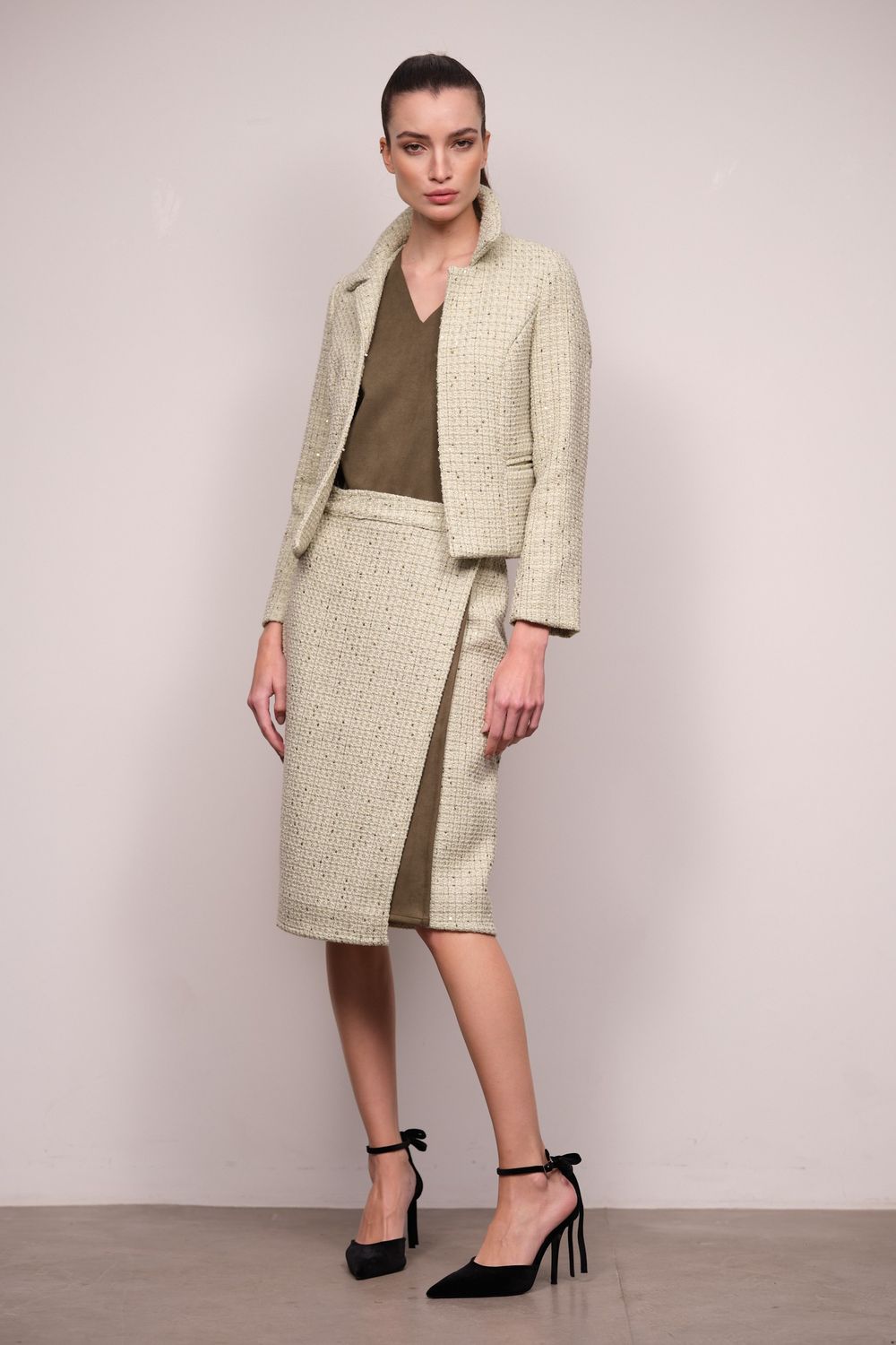 Blazer Tweed Verde Flora